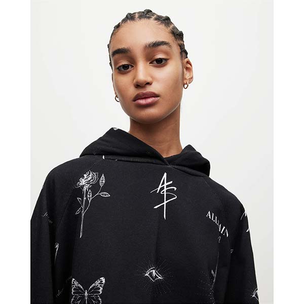 Allsaints Australia Womens Ventra Talon Hoodie Black AU61-904